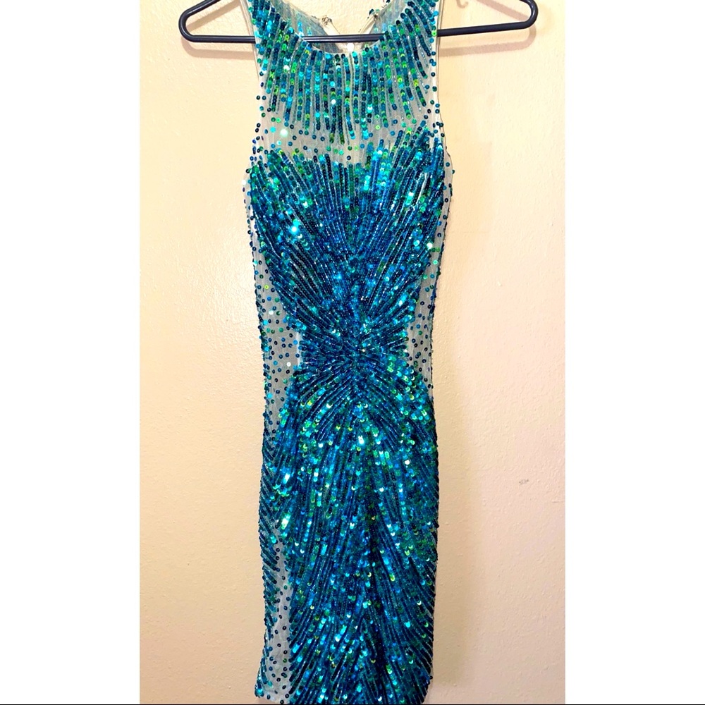 Turquoise Sequin Dress